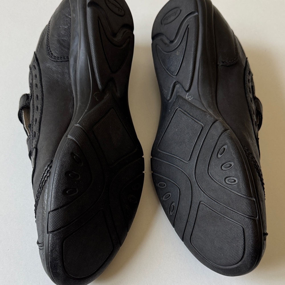 BATA Men's Black Double Adjustable Strap Leather Shoes Made in Italy - Picture 9 of 10